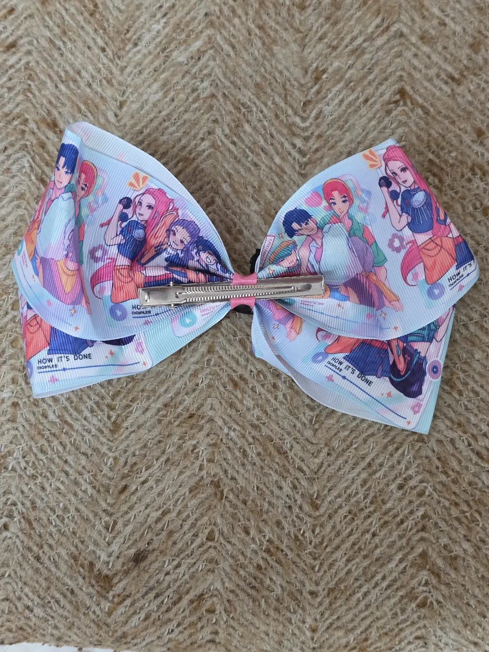 Kpop Demon Hunter Cute Pastel Hair Bow for Kids - Light Blue